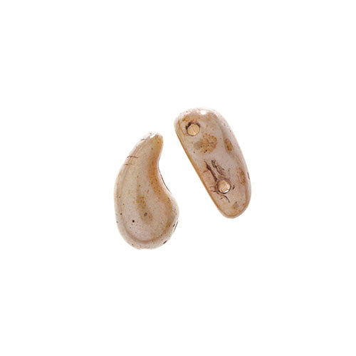 Czech Bead Zoli Duo Left 2-Hole 5x8mm Alabaster Luster Shades