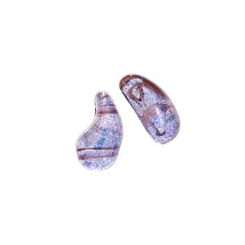 Czech Bead Zoli Duo Right 2-Hole 5x8mm Crystal Luster Shades