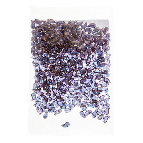 Czech Bead Zoli Duo Right 2-Hole 5x8mm Crystal Luster Shades