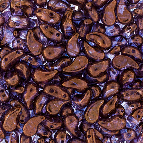 Czech Bead Zoli Duo Right 2-Hole 5x8mm Crystal Luster Shades