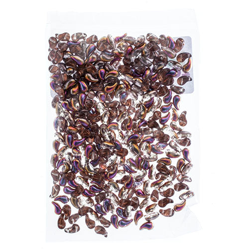 Czech Bead Zoli Duo Right 2-Hole 5x8mm Crystal Shades