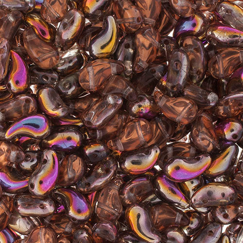 Czech Bead Zoli Duo Right 2-Hole 5x8mm Crystal Shades