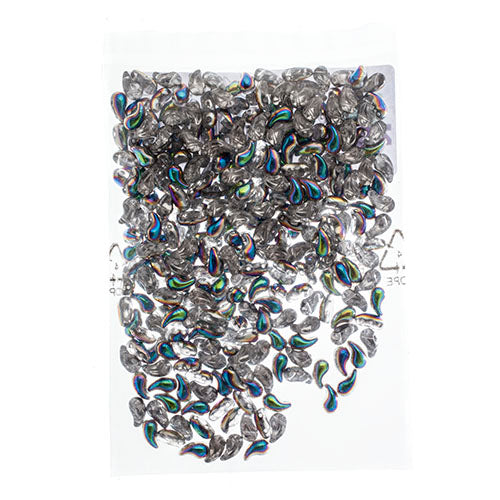 Czech Bead Zoli Duo Right 2-Hole 5x8mm Crystal Shades