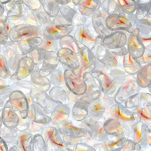 Czech Bead Zoli Duo Right 2-Hole 5x8mm Crystal Shades