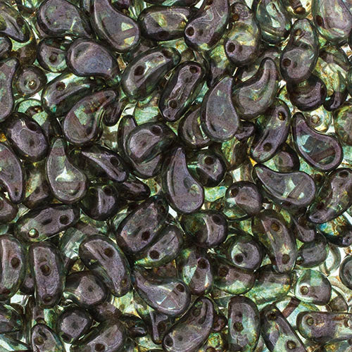 Czech Bead Zoli Duo Right 2-Hole 5x8mm Crystal Luster Shades