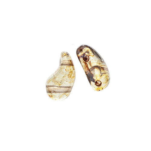 Czech Bead Zoli Duo Right 2-Hole 5x8mm 6.5g Vial Crystal Luster Shades