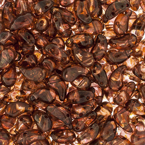 Czech Bead Zoli Duo Right 2-Hole 5x8mm 6.5g Vial Crystal Luster Shades