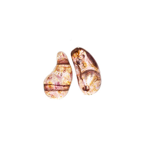 Czech Bead Zoli Duo Right 2-Hole 5x8mm 6.5g Vial Crystal Luster Shades