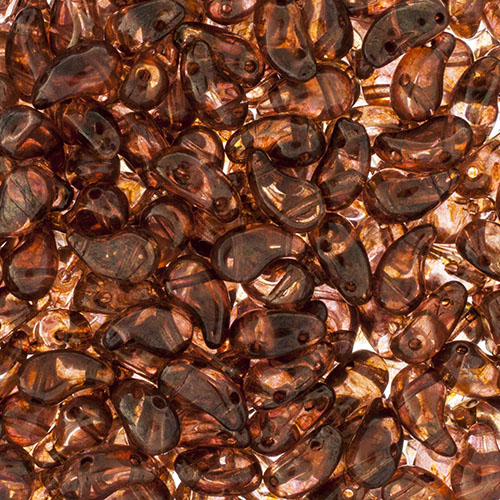 Czech Bead Zoli Duo Right 2-Hole 5x8mm Crystal Luster Shades