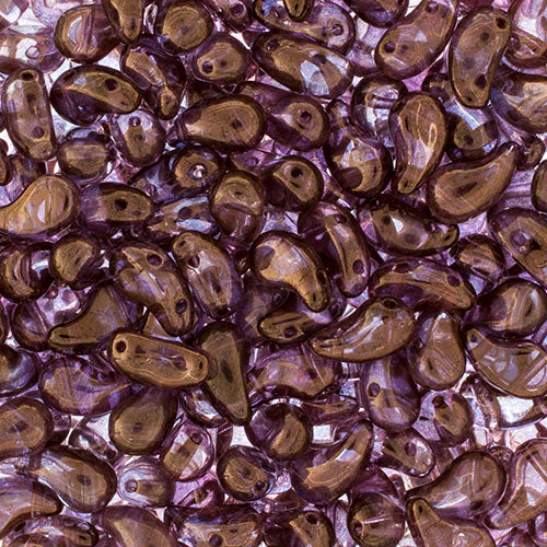 Czech Bead Zoli Duo Right 2-Hole 5x8mm Crystal Luster Shades