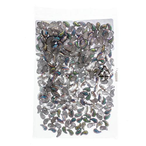 Czech Bead Zoli Duo Right 2-Hole 5x8mm Crystal Shades