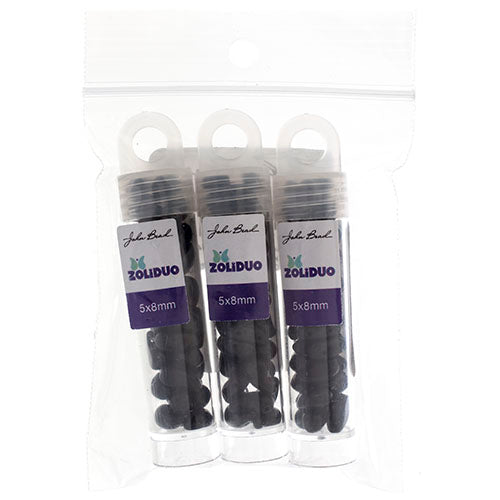 Czech Bead Zoli Duo Right 2-Hole 5x8mm 6.5g Vial Black Shades