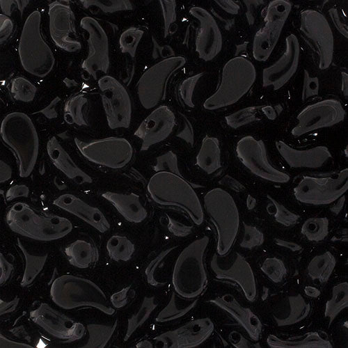 Czech Bead Zoli Duo Right 2-Hole 5x8mm 6.5g Vial Black Shades