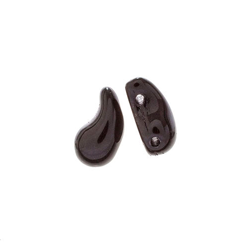 Czech Bead Zoli Duo Right 2-Hole 5x8mm Black Shades