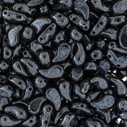 Czech Bead Zoli Duo Right 2-Hole 5x8mm 6.5g Vial Black Shades