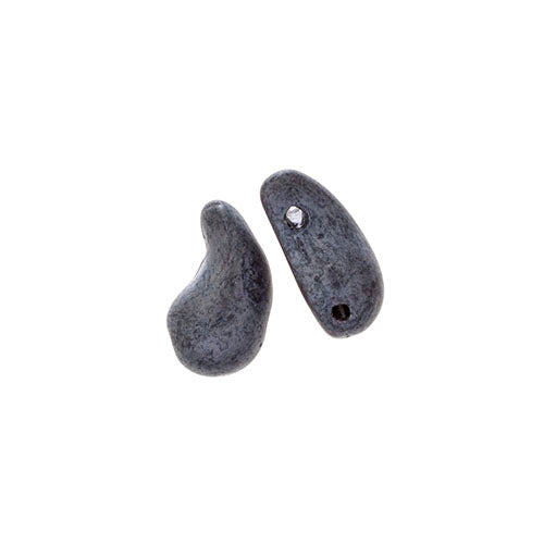 Czech Bead Zoli Duo Right 2-Hole 5x8mm 6.5g Vial Black Shades