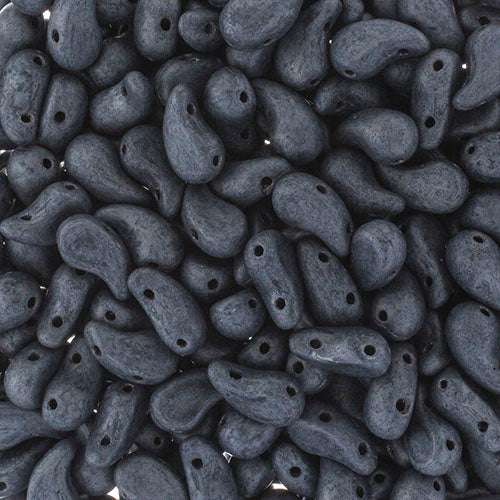 Czech Bead Zoli Duo Right 2-Hole 5x8mm 6.5g Vial Black Shades