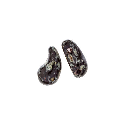 Czech Bead Zoli Duo Right 2-Hole 5x8mm Black Shades