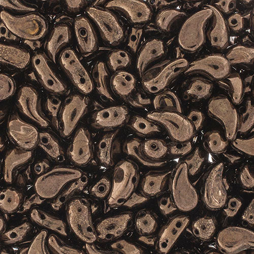 Czech Bead Zoli Duo Right 2-Hole 5x8mm 6.5g Vial Black Shades