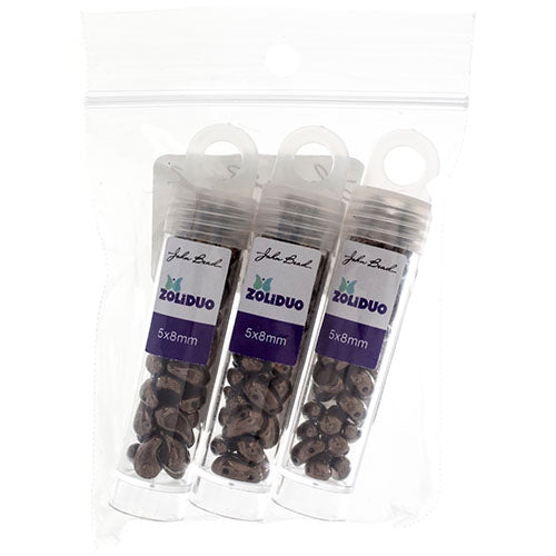 Czech Bead Zoli Duo Right 2-Hole 5x8mm 6.5g Vial Black Shades