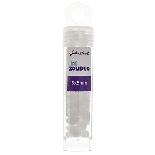 Czech Bead Zoli Duo Right 2-Hole 5x8mm 6.5g Vial Alabaster Shades