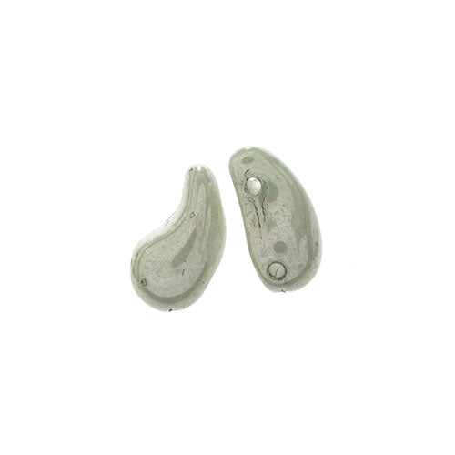 Czech Bead Zoli Duo Right 2-Hole 5x8mm 6.5g Vial Alabaster Luster Shades