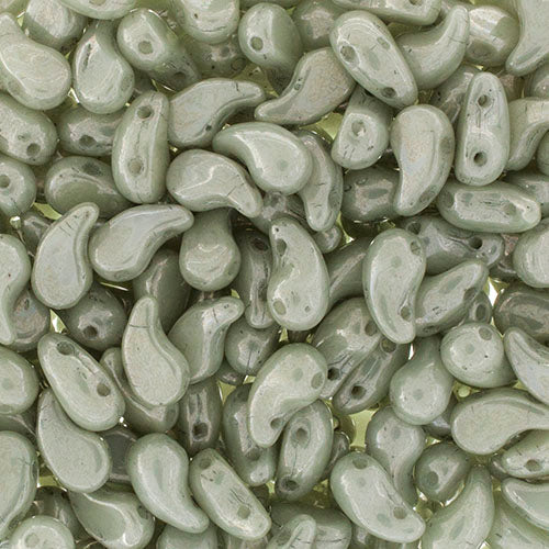 Czech Bead Zoli Duo Right 2-Hole 5x8mm Alabaster Luster Shades