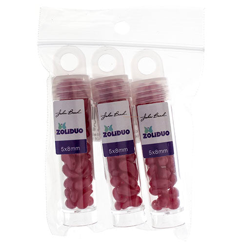 Czech Bead Zoli Duo Right 2-Hole 5x8mm 6.5g Vial Alabaster Pastel Shades