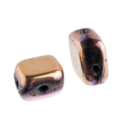 Czech Bead Rhombus 2-Hole 10x8mm Black Shades