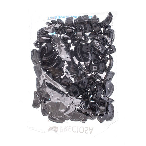 Czech Bow Bead 2-Hole 3.5x15.5mm Opaque Black Shades