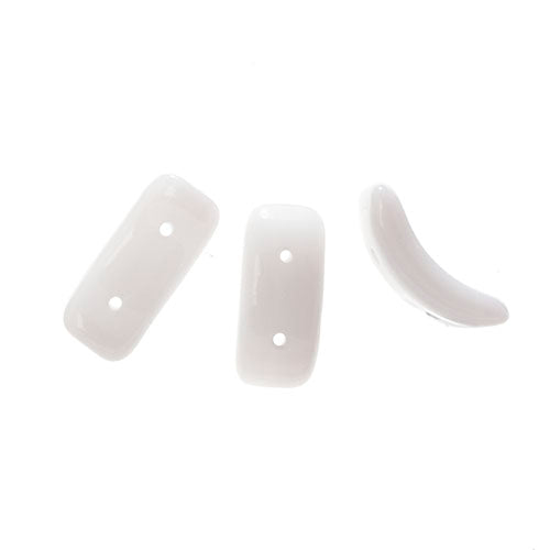 Czech Bow Bead 2-Hole 3.5x15.5mm Opaque Alabaster Shades