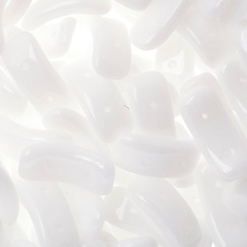 Czech Bow Bead 2-Hole 3.5x15.5mm Opaque Alabaster Shades