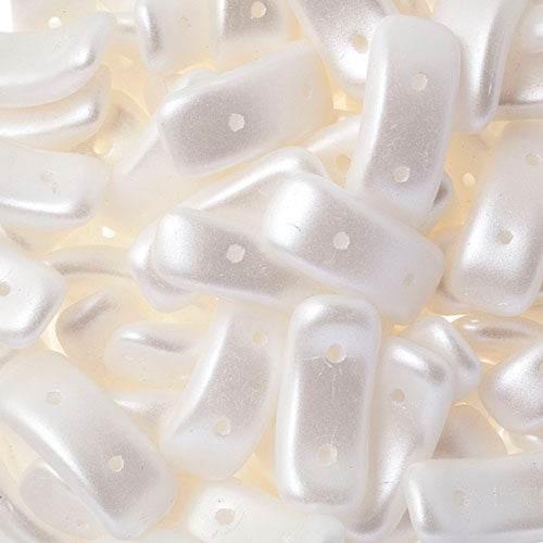 Czech Bow Bead 2-Hole 3.5x15.5mm Opaque Alabaster Shades