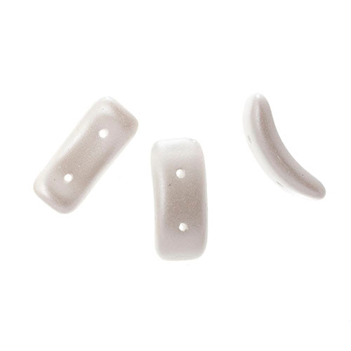 Czech Bow Bead 2-Hole 3.5x15.5mm Opaque Alabaster Shades