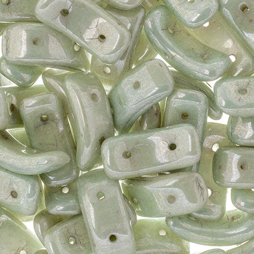 Czech Bow Bead 2-Hole 3.5x15.5mm Opaque Alabaster Shades