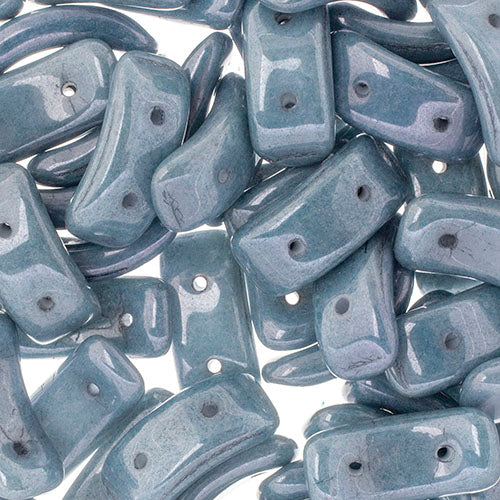 Czech Bow Bead 2-Hole 3.5x15.5mm Opaque Alabaster Shades