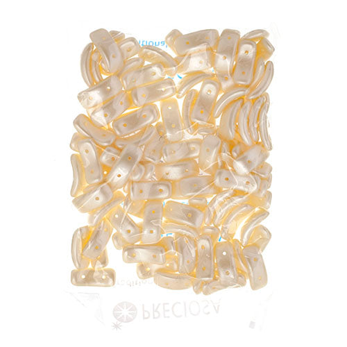 Czech Bow Bead 2-Hole 3.5x15.5mm Opaque Alabaster Shades
