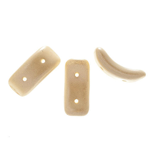 Czech Bow Bead 2-Hole 3.5x15.5mm Opaque Alabaster Shades