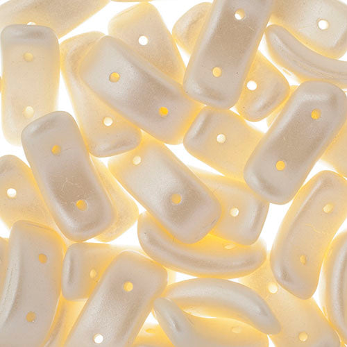 Czech Bow Bead 2-Hole 3.5x15.5mm Opaque Alabaster Shades