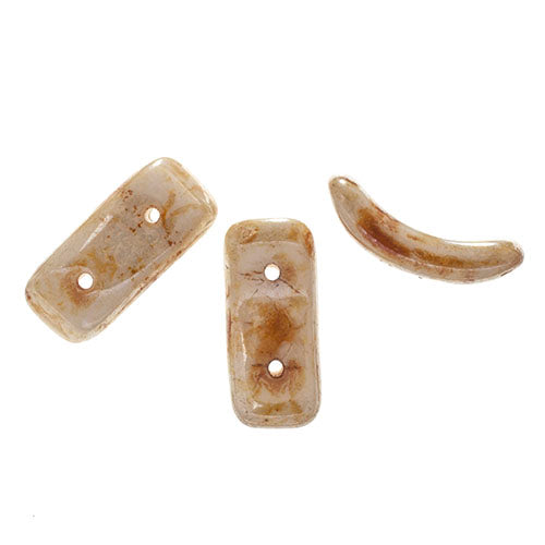 Czech Bow Bead 2-Hole 3.5x15.5mm Opaque Alabaster Shades