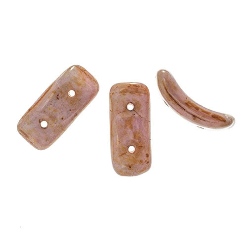 Czech Bow Bead 2-Hole 3.5x15.5mm Opaque Alabaster Shades