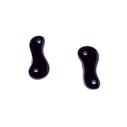 Czech Glass Bead Link 3x10mm Opaque Black Shades