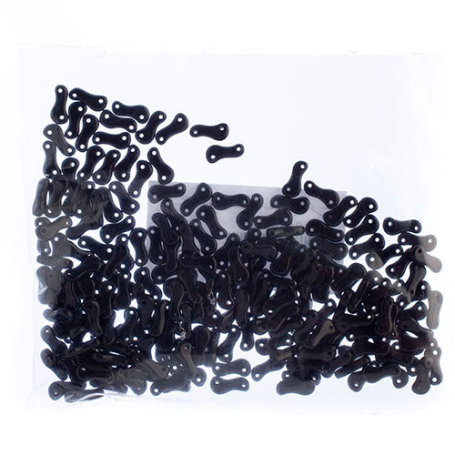 Czech Glass Bead Link 3x10mm Opaque Black Shades