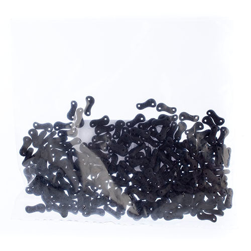 Czech Glass Bead Link 3x10mm Opaque Black Shades