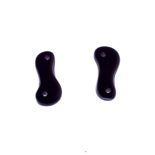 Czech Glass Bead Link 3x10mm Opaque Black Shades