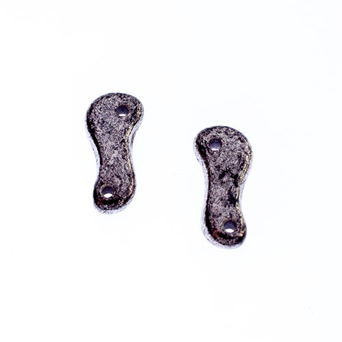 Czech Glass Bead Link 3x10mm Opaque Black Shades