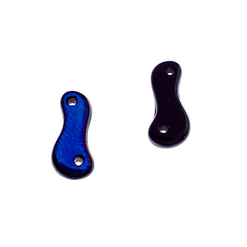 Czech Glass Bead Link 3x10mm Opaque Black Shades