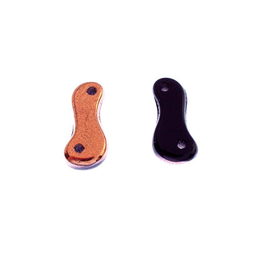 Czech Glass Bead Link 3x10mm Opaque Black Shades