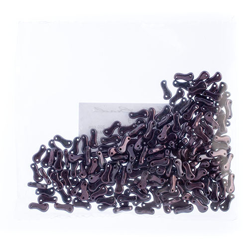 Czech Glass Bead Link 3x10mm Opaque Black Shades