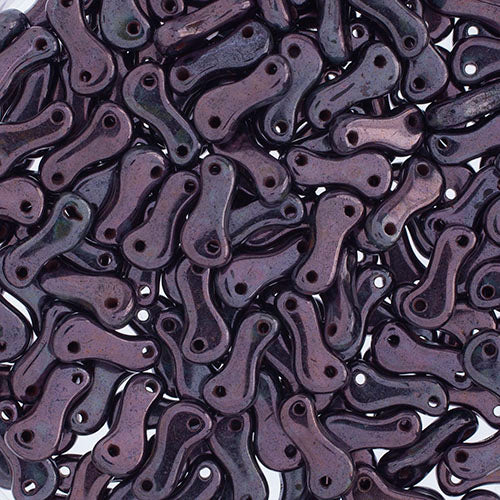 Czech Glass Bead Link 3x10mm Opaque Black Shades